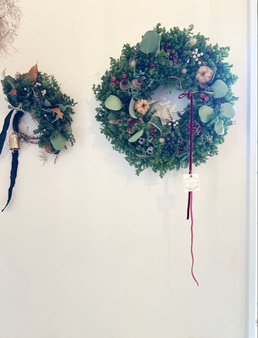 ＊針葉樹のクリスマスリース＊ 特大　ナチュラルリース　43㌢　グリーンリース