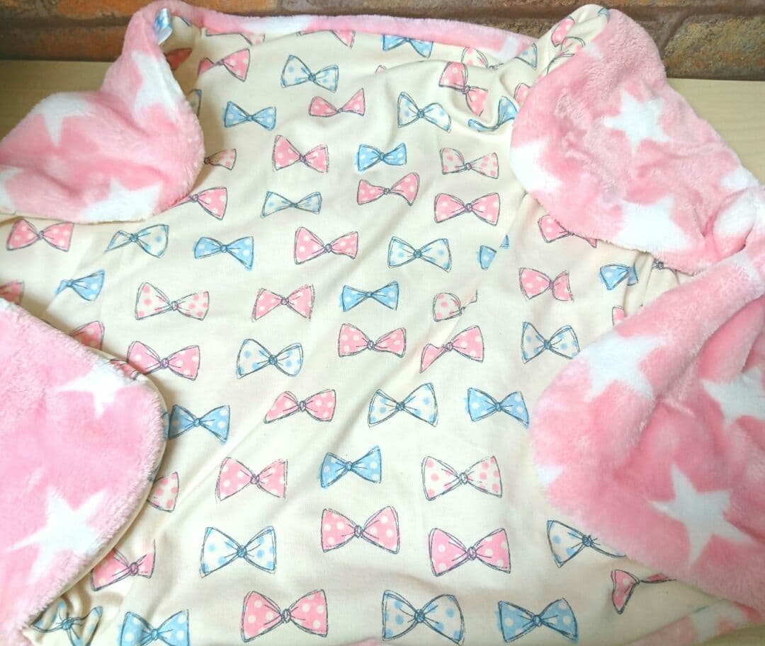 専用⭐みかん＊特価❤もちふわ暖か❤ニット×ボア⭐ちびブランケット❤パステルりぼん