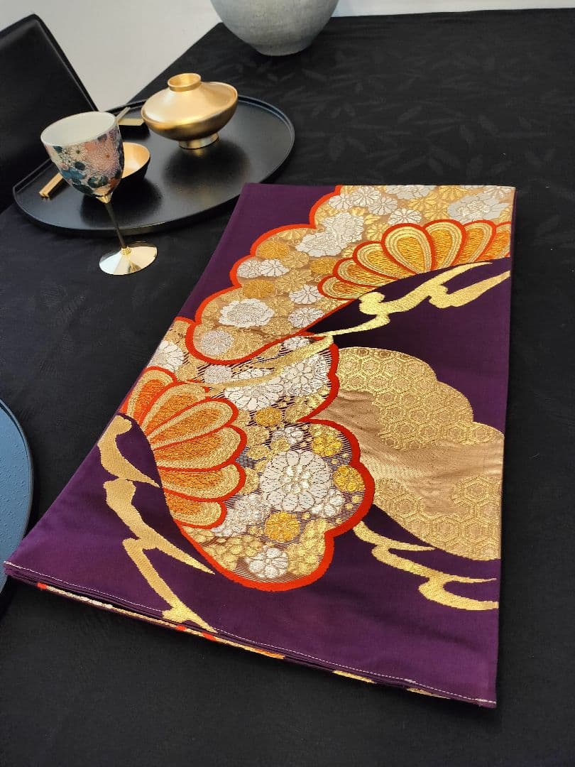 A630★高級‼️豪華刺繍‼️ひな祭り‼️袋帯正絹テーブルランナー2ｍ6cm