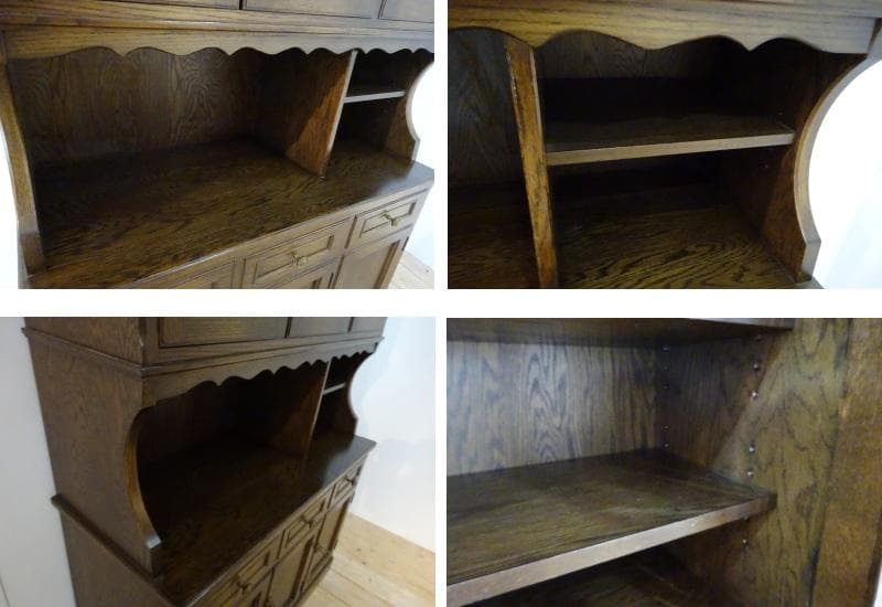 神戸洋家具　アンティーク　カップボード　食器棚　オーク材