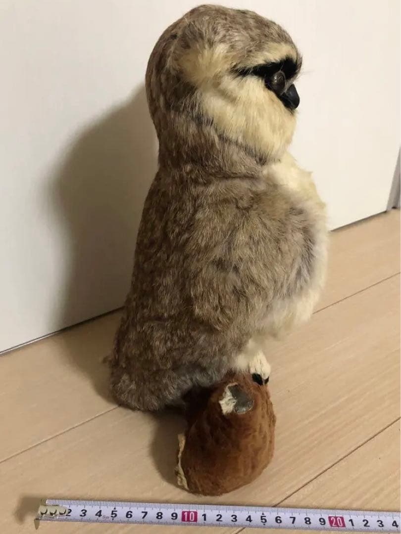 【縁起物】滑らかな毛並み　フクロウ　置物