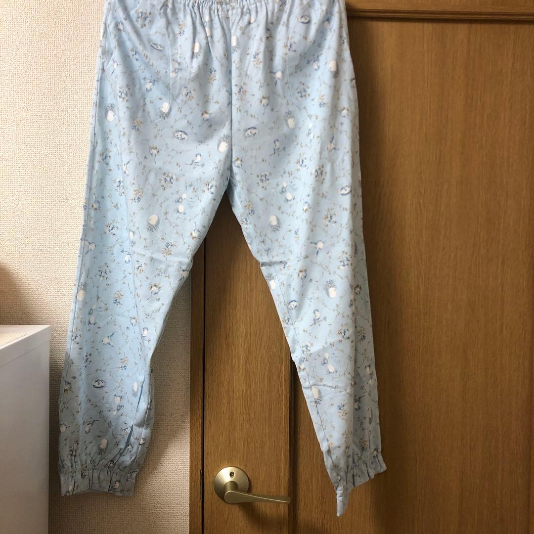 ナルエームーンタン小鳥柄パジャマセット水色