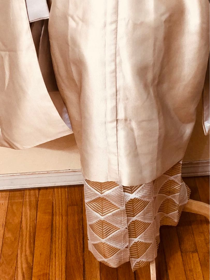 七五三 五歳京都御曹司御用達誂え‼️オフホワイト紋付アンサンブル格上安心フルセット