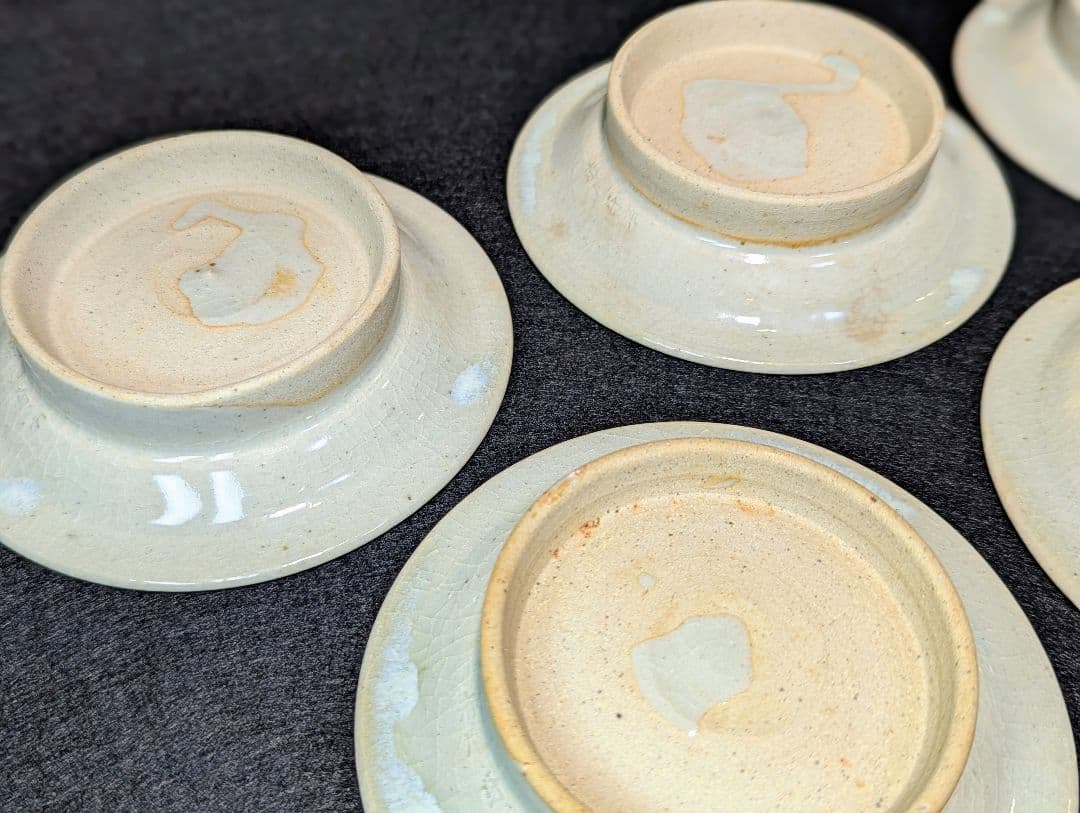 赤膚焼　奈良絵　高台皿　銘々皿　5枚