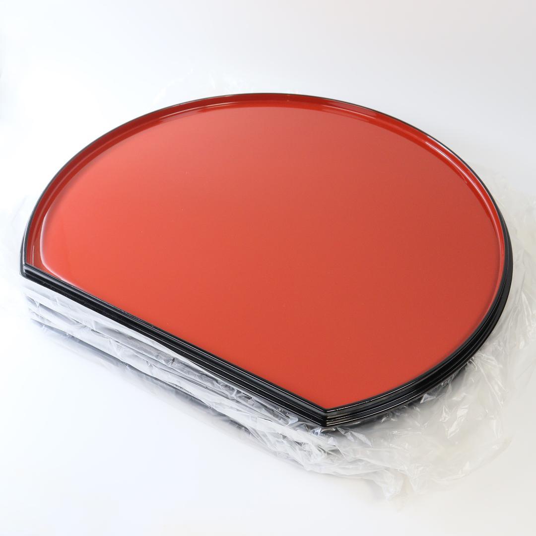 【未使用】漆器 両面半月盆 ５枚セット 約36×31cm