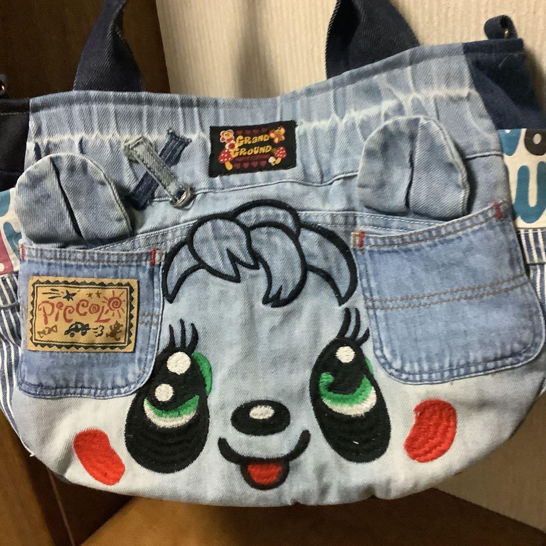 ハンドメイド　リメイクデニム　トートバッグ　サイドポケット＆Dカン付き