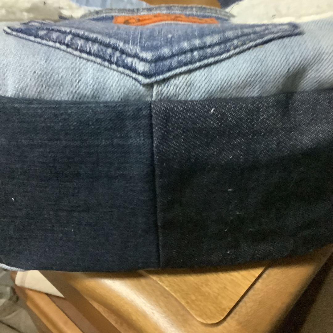 ハンドメイド　リメイクデニム　トートバッグ　サイドポケット＆Dカン付き