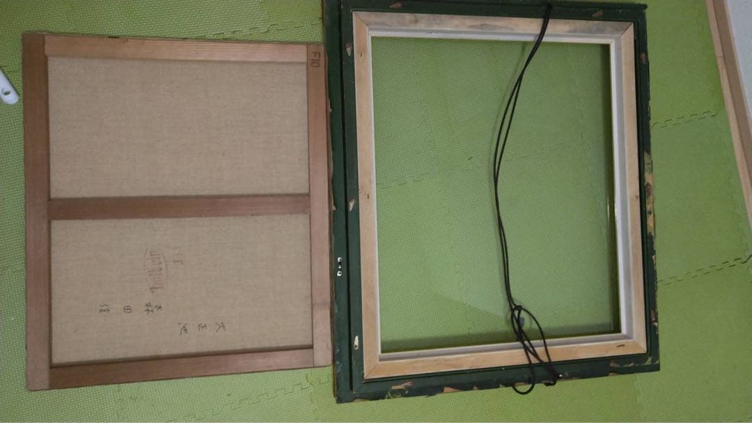 送料込 大正池アンティーク額縁 絵画込 額縁Ｆ１０サイズ