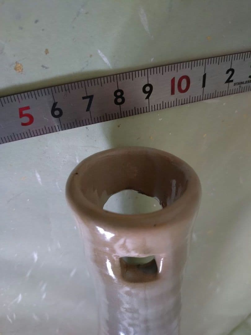 2 　丹波　竹形　花入　森本陶谷造　共箱　茶道具