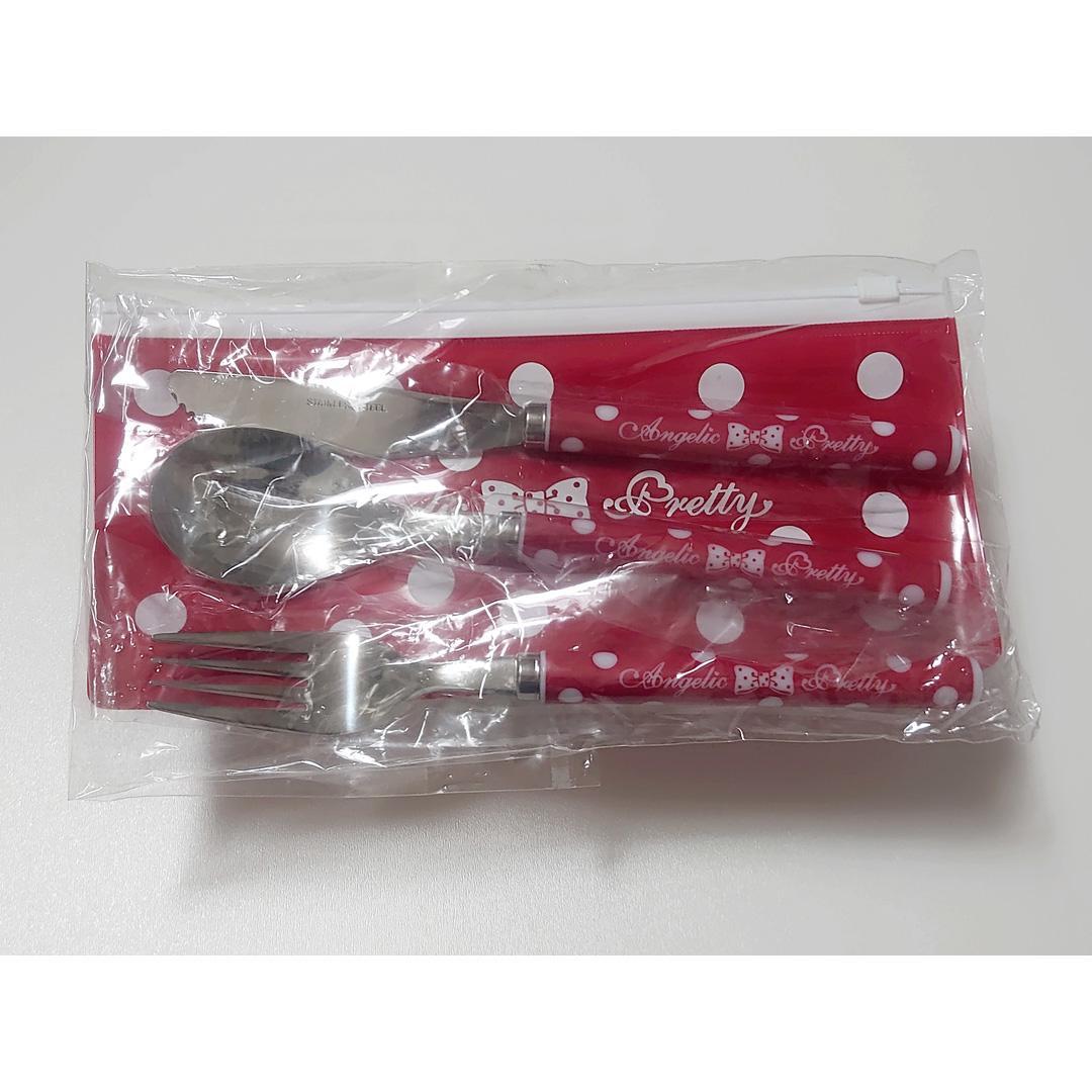 Angelic Pretty お皿&未使用 カトラリーセット 3種 赤ドット柄