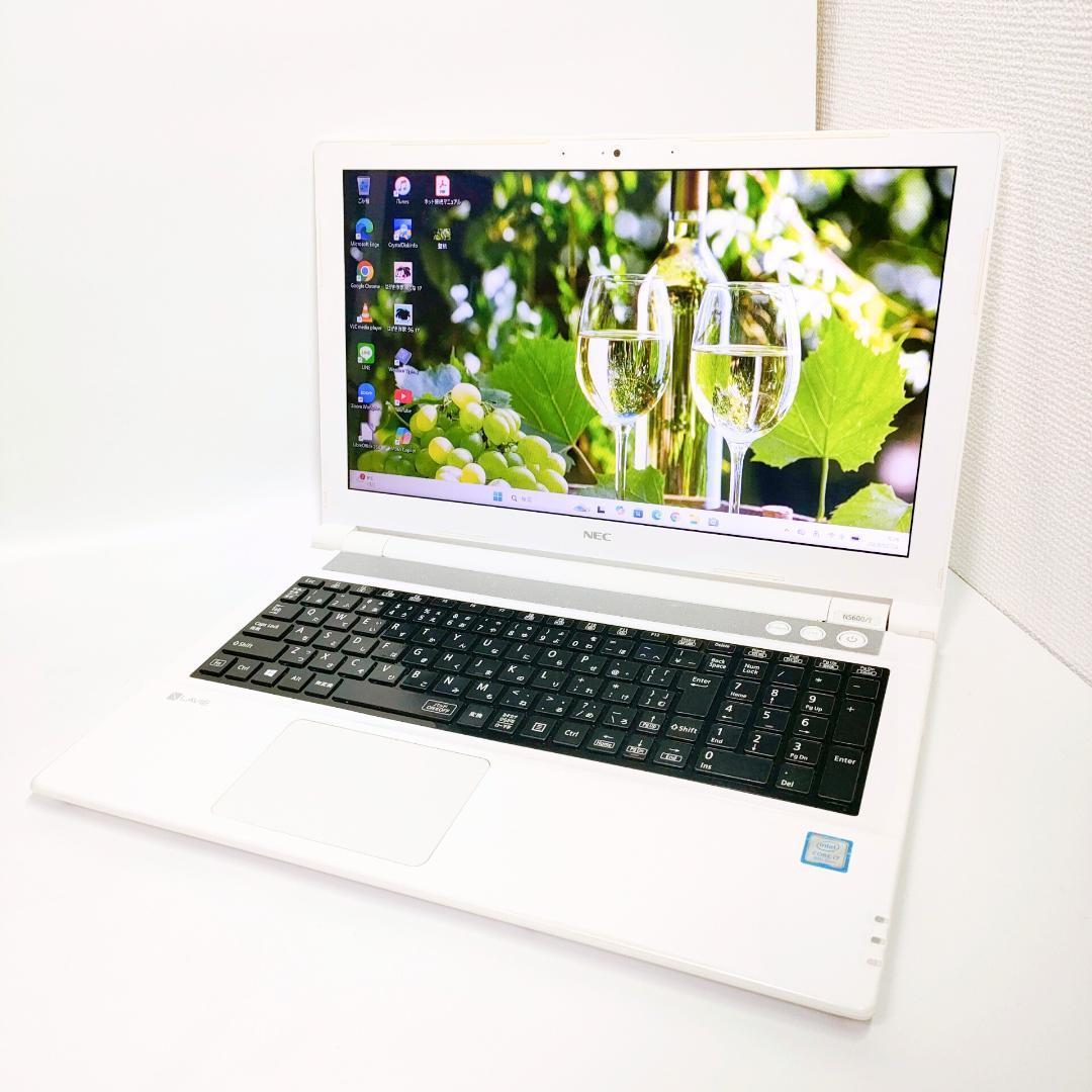 第8世代i7✨️SSD/NEC/Win11/オフィス付き白ノートパソコン/DVD