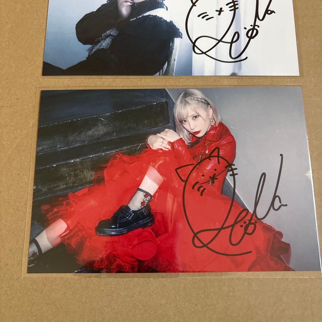 ReoNa 直筆サイン ポストカード 2枚セット 猫 グッズ レオナ