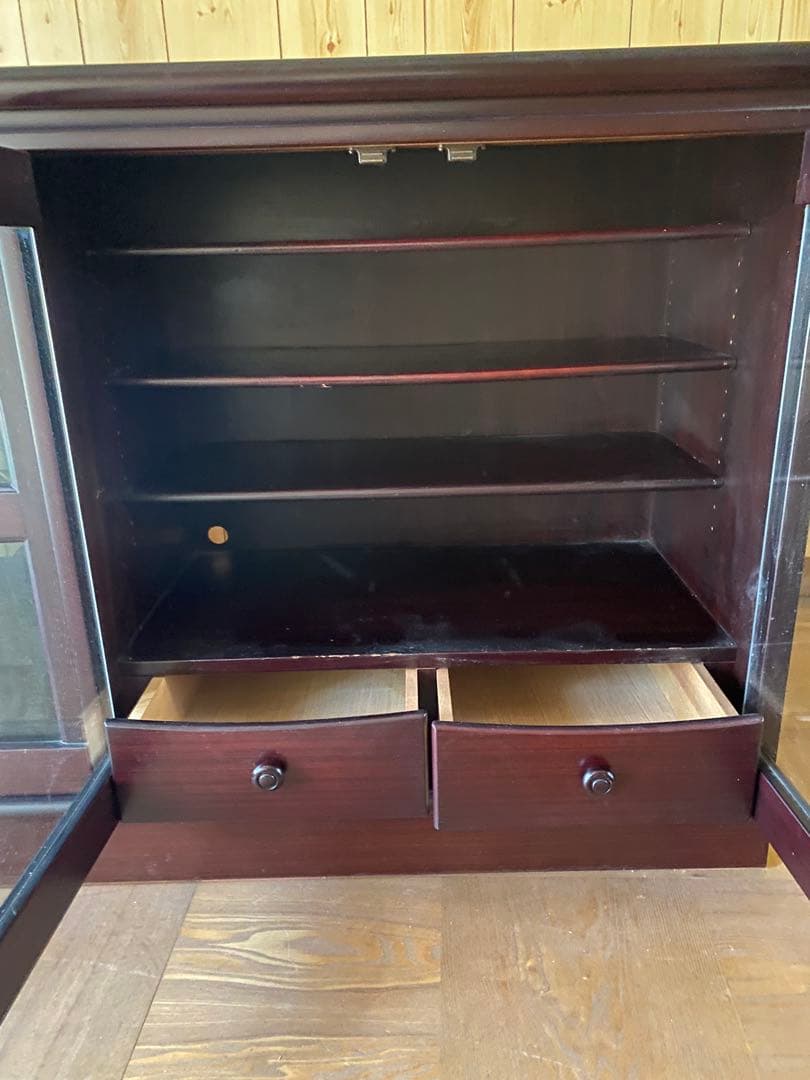 TAKEDOMI サイドボード ローボード木製ガラス扉幅190cm和モダン食器棚