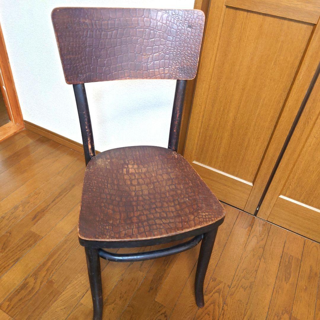 154状態良好】英国製　アンティーク　ベントウッドチェア　　クロコ　クロコダイル