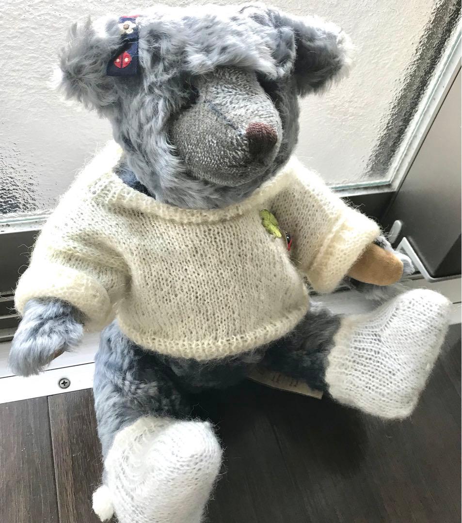 テディベア　アンティークベア　海外作家さま　レア　希少　グレー　イギリス　モヘア