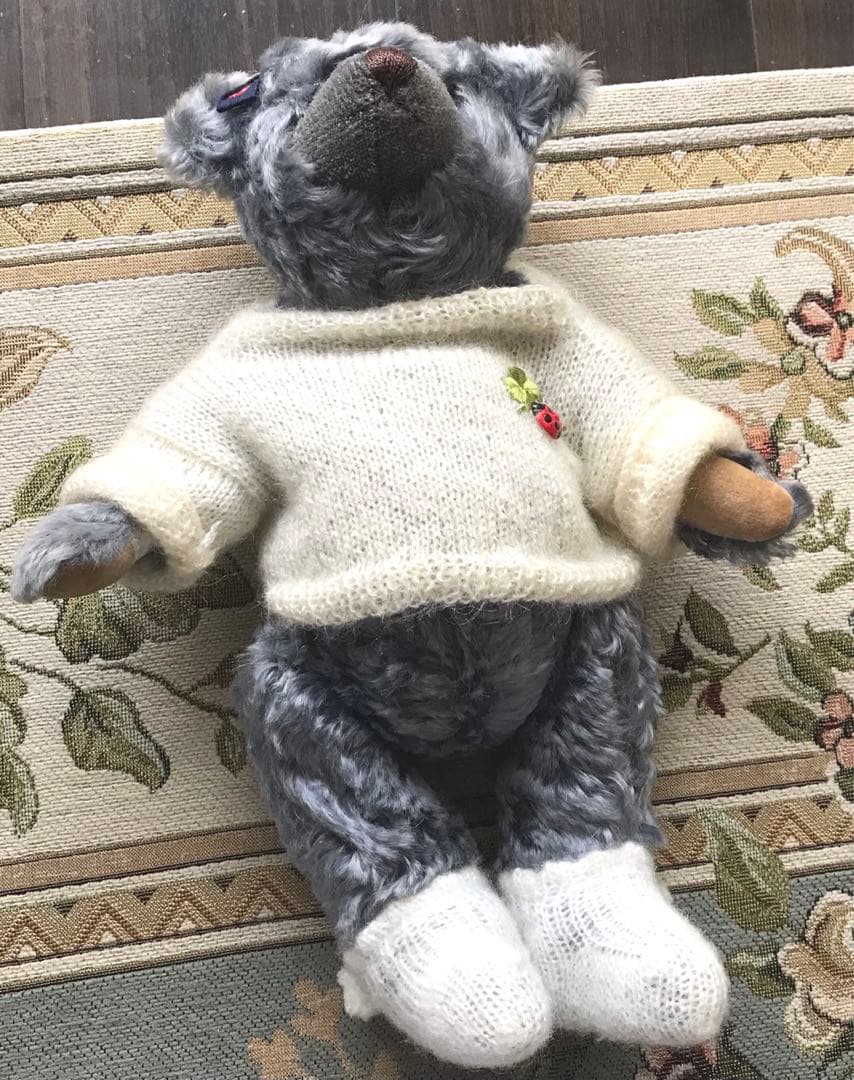 テディベア　アンティークベア　海外作家さま　レア　希少　グレー　イギリス　モヘア