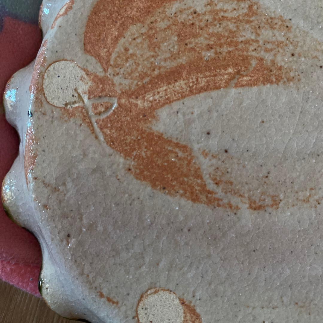 美濃焼　玉山窯　織部椿絵　銘々皿揃