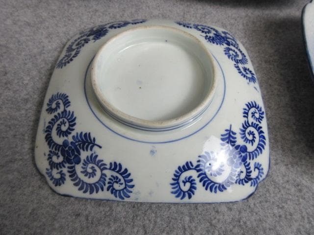 吹墨雲に竹角皿5枚 [B28924]