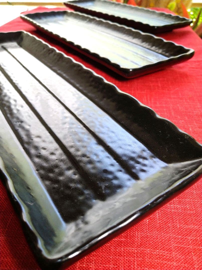 ♥冬一押しディスプレイ♥ホテル・旅館気分で３３cm御影風長皿演出４種類１組計４皿