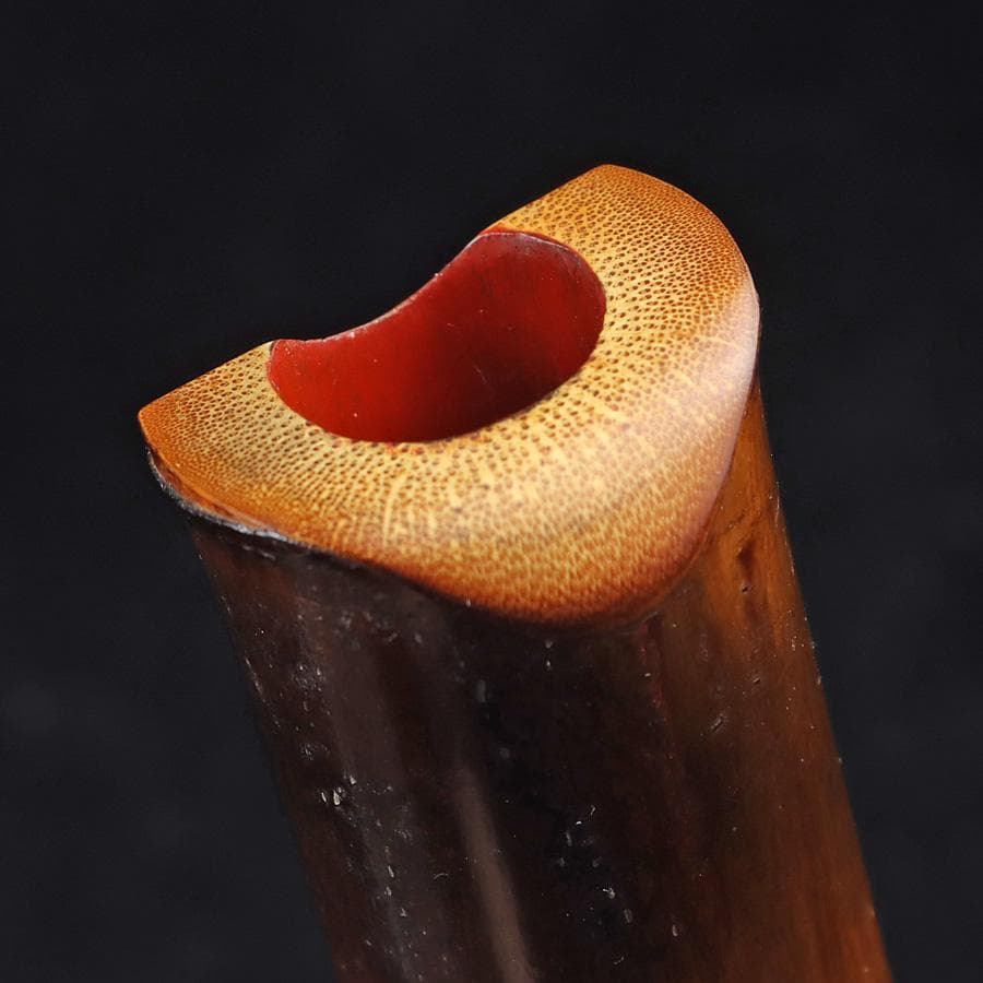 Y3273-2 琴古流 尺八 隆風銘 銀三線 螺鈿細工 全長51.5㎝ 竹製