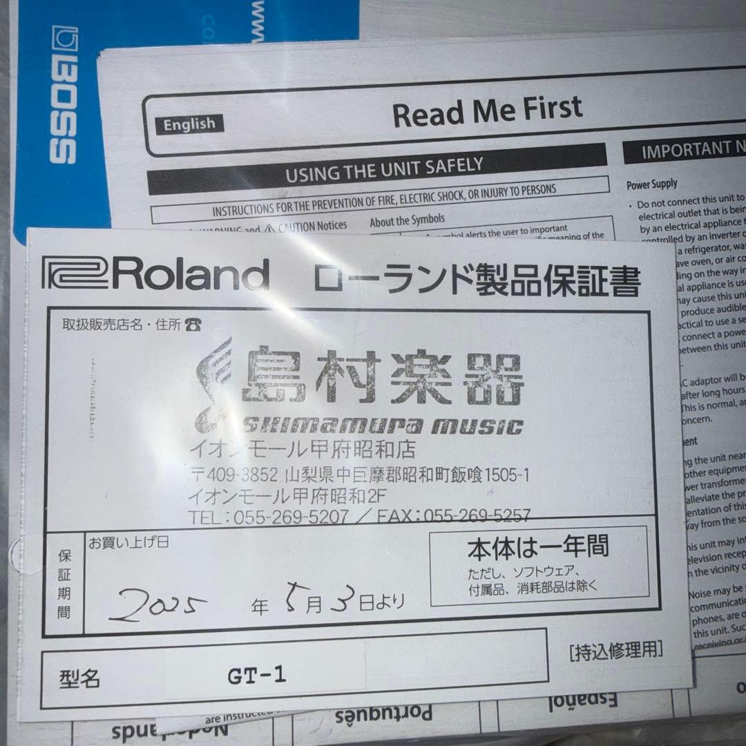 【まりー】BOSS GT-1 【おまけパワーアダプター・その他付属品付き】