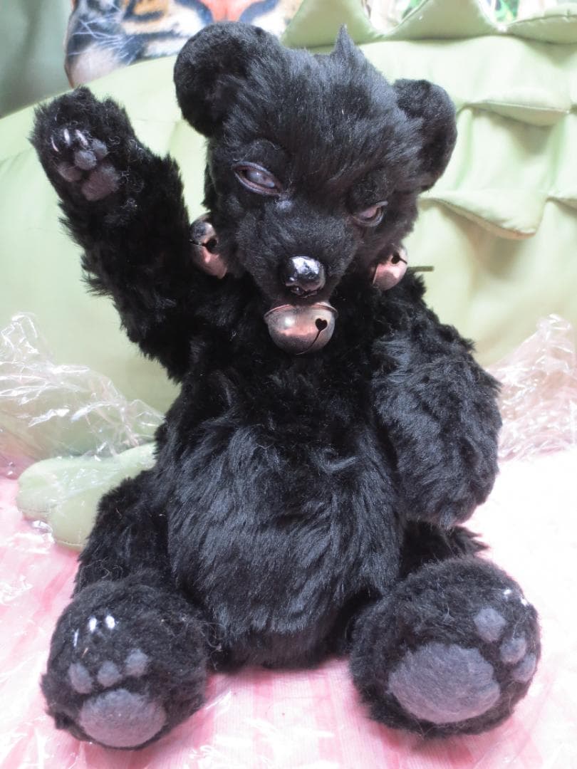 作家様　ハンドメイドぬいぐるみ　黒熊　テディベア　30㎝