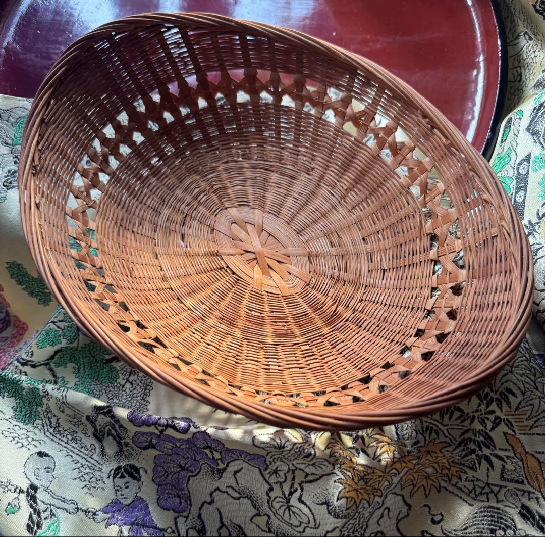 和樂茶道具　純国産手編み　市販品には真似出来無い素材感と技術　花籠　菓子入