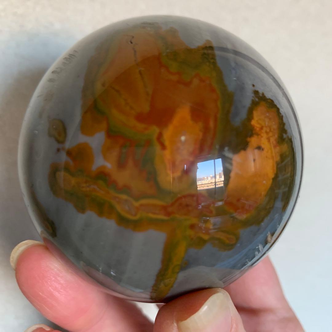 希少石！！マダガスカルオーシャンジャスパー大玉70.1mm まるで絵画！