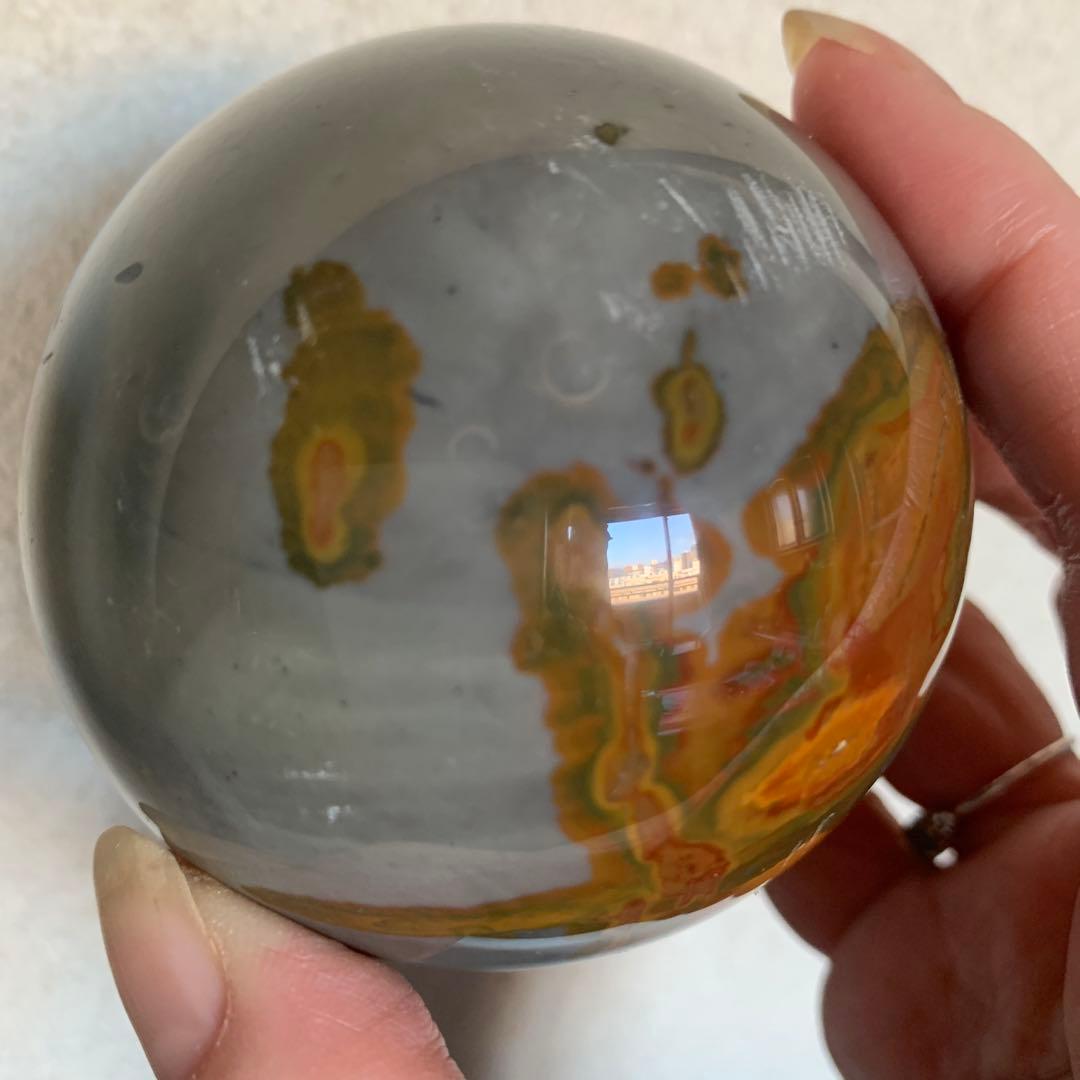 希少石！！マダガスカルオーシャンジャスパー大玉70.1mm まるで絵画！