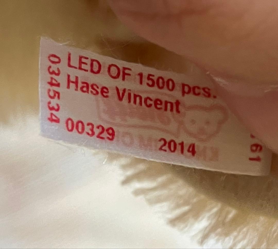 シュタイフ　steiff　ウサギのヴィンセント　白うさぎ　不思議の国のアリス