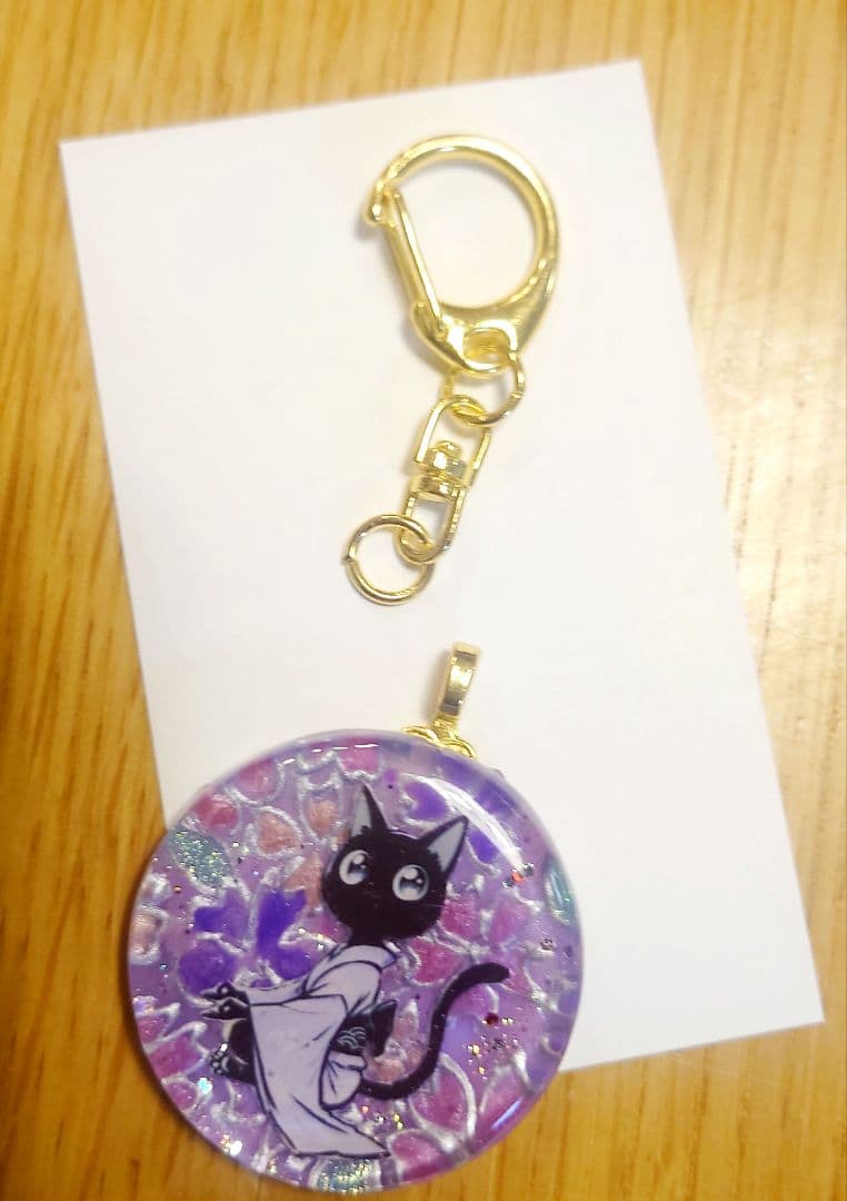 レジン　猫　ヘアゴム　ブローチ　ポニーフック　No.591