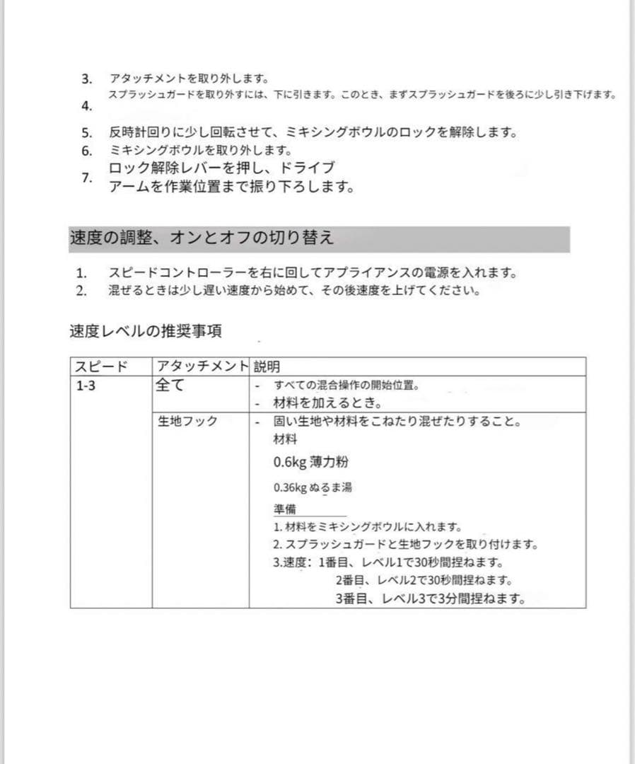 5L 高速スタンドミキサー 6スピード調整 4種類アタッチメント ブラック