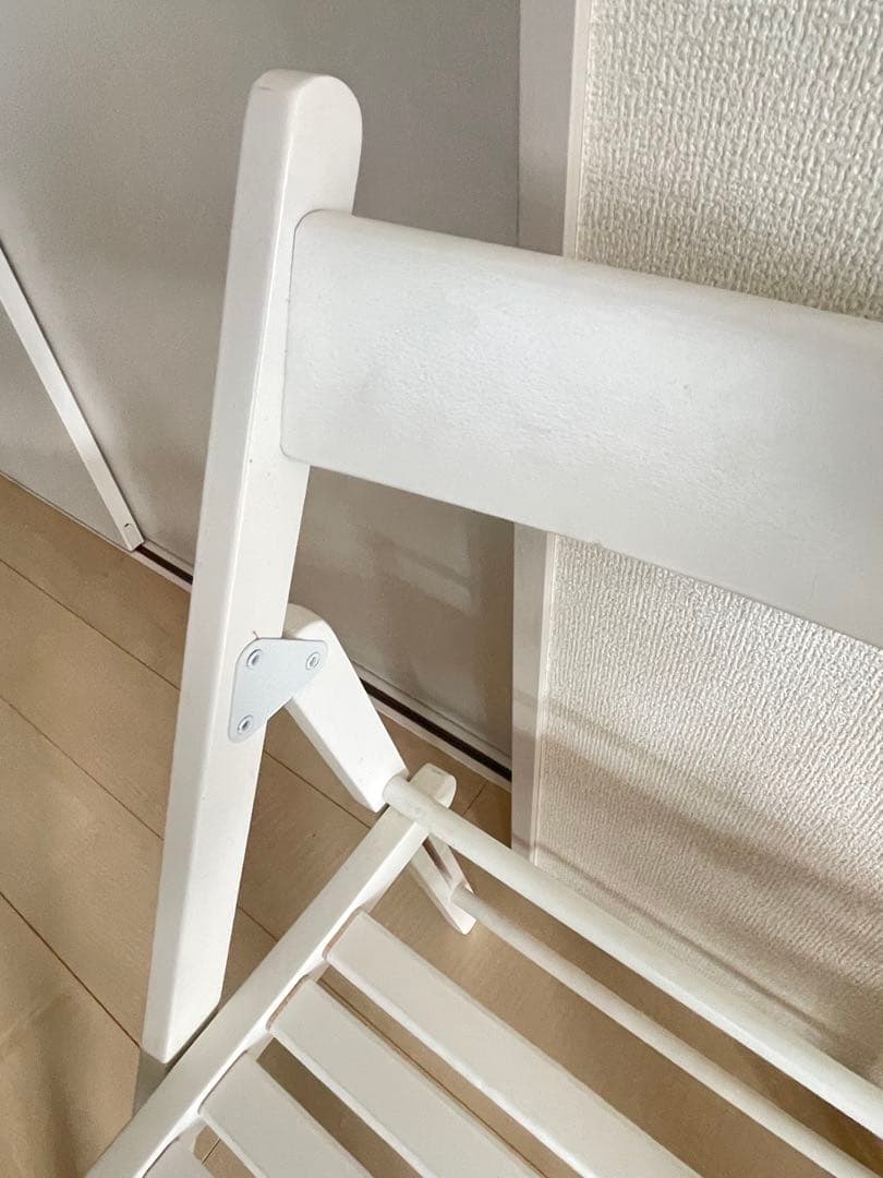 イケア　IKEA 折りたたみチェア　3脚セット　ホワイト　折り畳み椅子