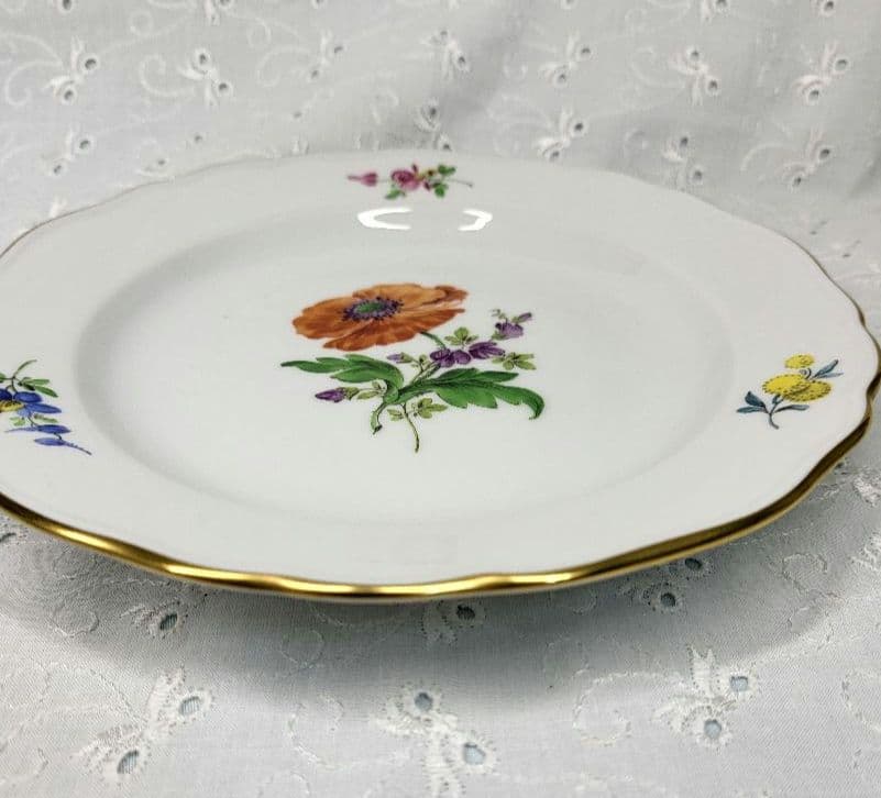 未使用近✨マイセン ベーシックフラワー 2つの花 レット 紫 花①サラダ