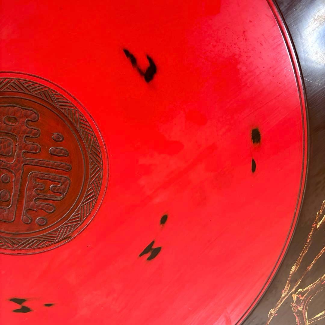 中国 円卓 ローテーブル 花鳥図 直径93cm 座卓 アジアン家具 和室