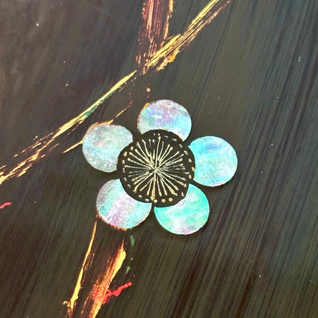 中国 円卓 ローテーブル 花鳥図 直径93cm 座卓 アジアン家具 和室