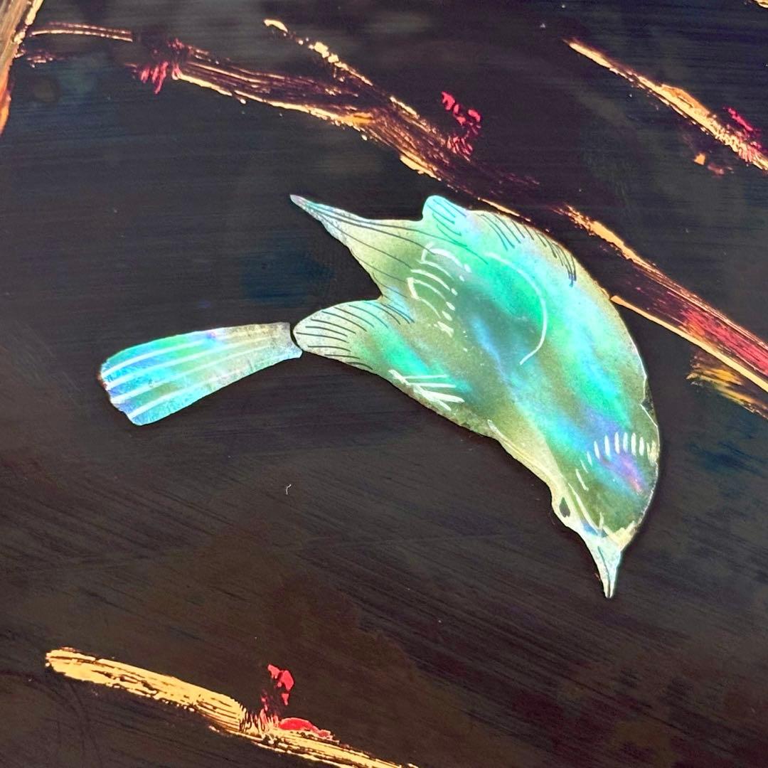 中国 円卓 ローテーブル 花鳥図 直径93cm 座卓 アジアン家具 和室