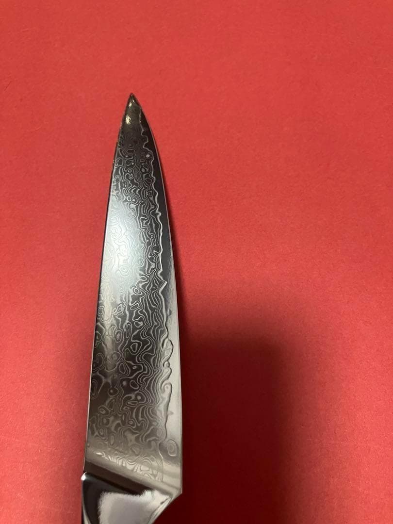 V金10号ダマスカスペティナイフ150mm ブラックターコイズ