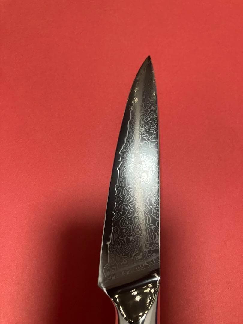 V金10号ダマスカスペティナイフ150mm ブラックターコイズ