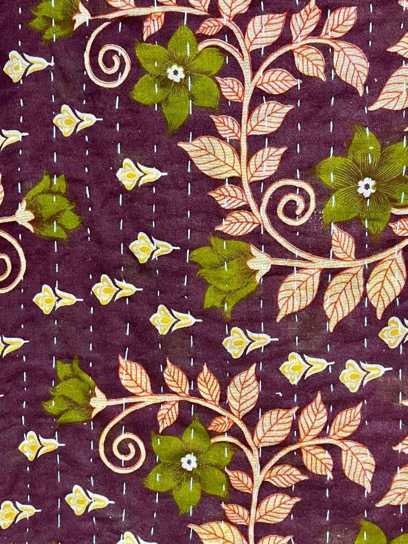 カンタ 刺繍 ラリーキルト インド ヴィンテージ布 ベッドカバー ソファーカバー