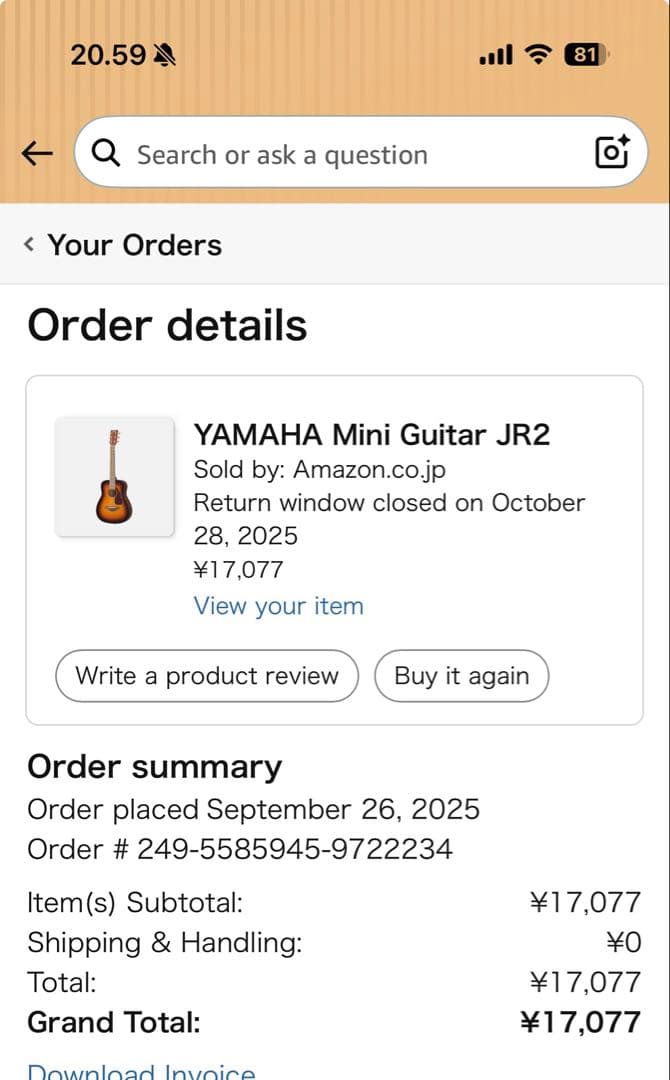 Yamaha JR2 ミニギター