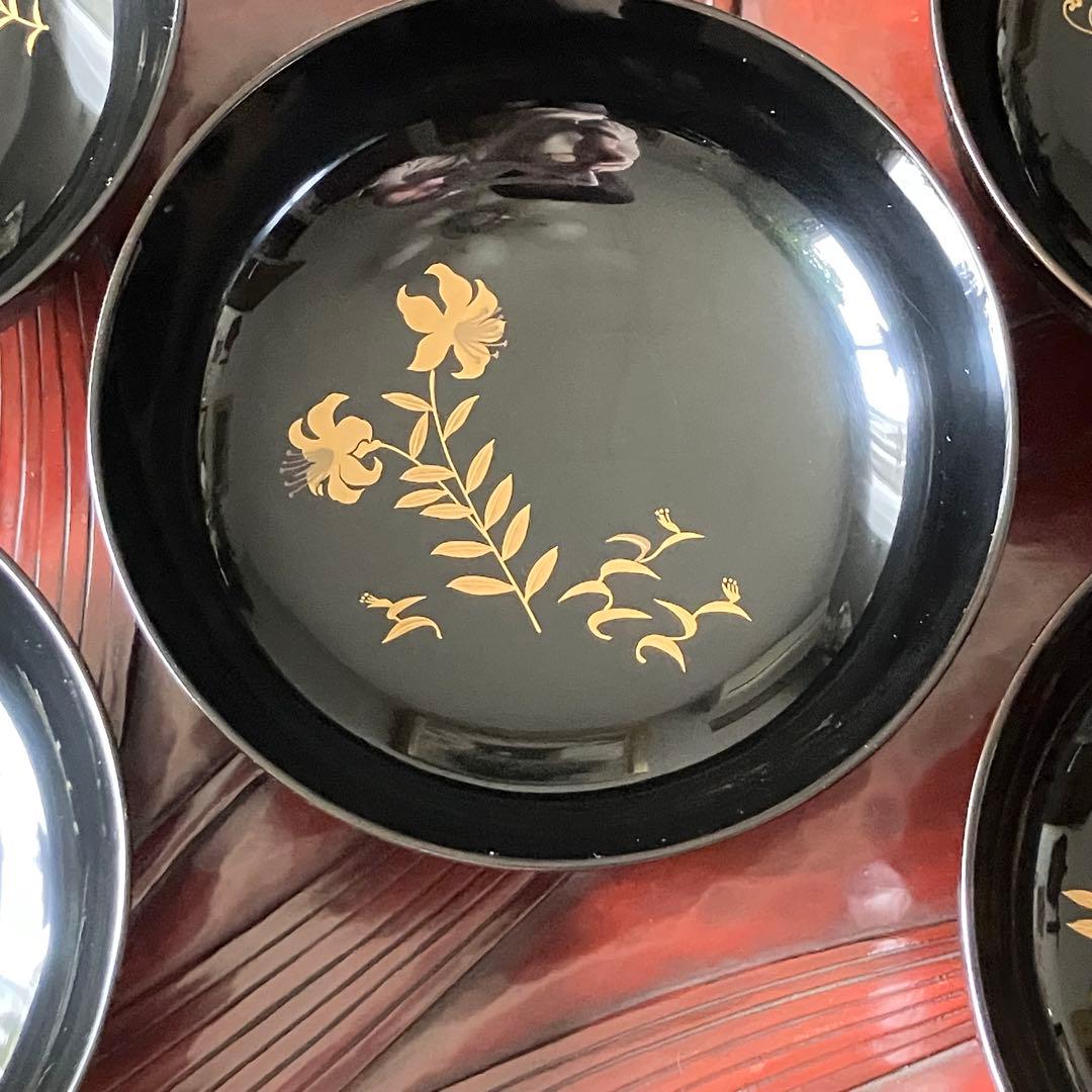 京漆器 煮物椀 鈴木雅也作 四季草花 不二煮物椀 五客