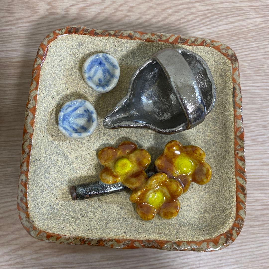 益子焼　加藤 麻里作 陶器　お内裏様　猫　ネコ　22センチ