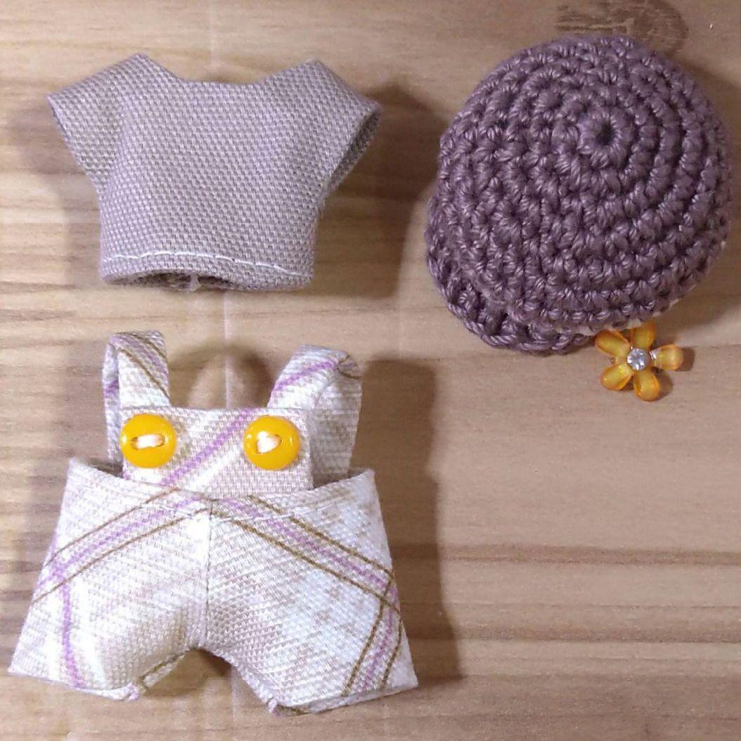 ★メル42489★　ぷちリカちゃん トップス＆サロペット＆帽子 4セット