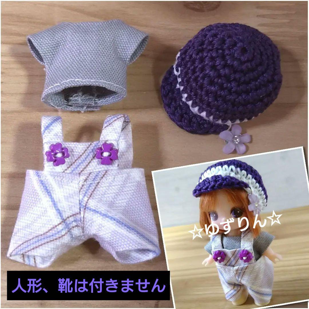 ★メル42489★　ぷちリカちゃん トップス＆サロペット＆帽子 4セット