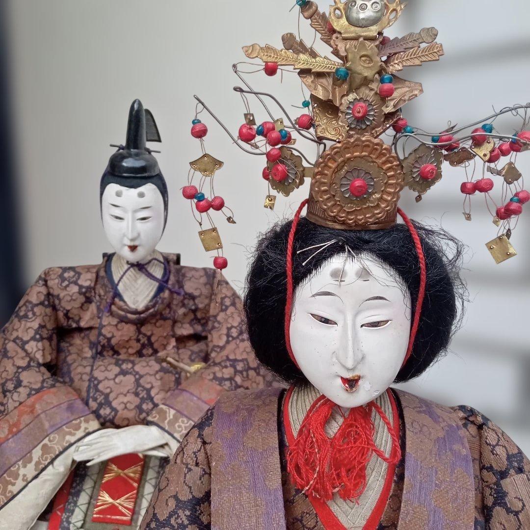 アンティーク１００年 明治大正期 特大！ 親王飾りお雛様②　享保雛　古今雛