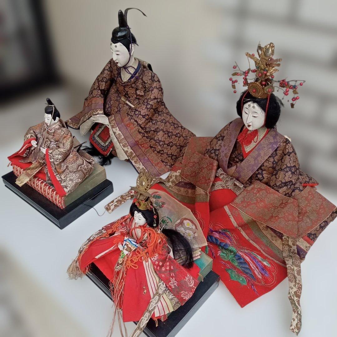 アンティーク１００年 明治大正期 特大！ 親王飾りお雛様②　享保雛　古今雛