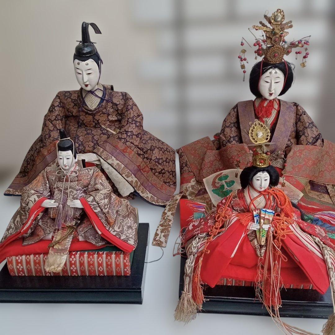 アンティーク１００年 明治大正期 特大！ 親王飾りお雛様②　享保雛　古今雛