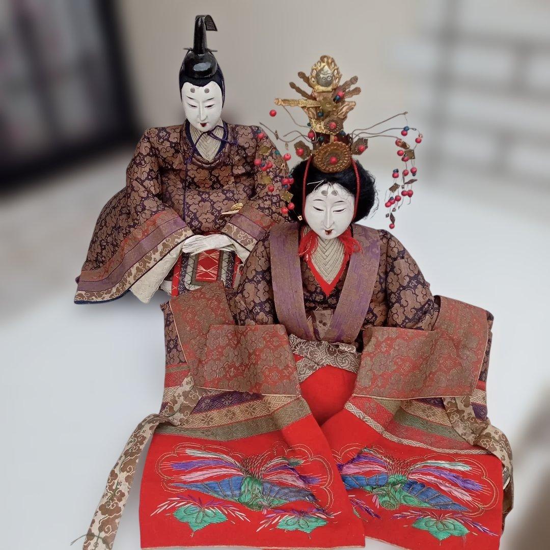 アンティーク１００年 明治大正期 特大！ 親王飾りお雛様②　享保雛　古今雛