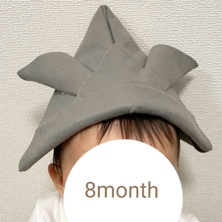 かぶれる兜 フェルト兜 グレー こどもの日